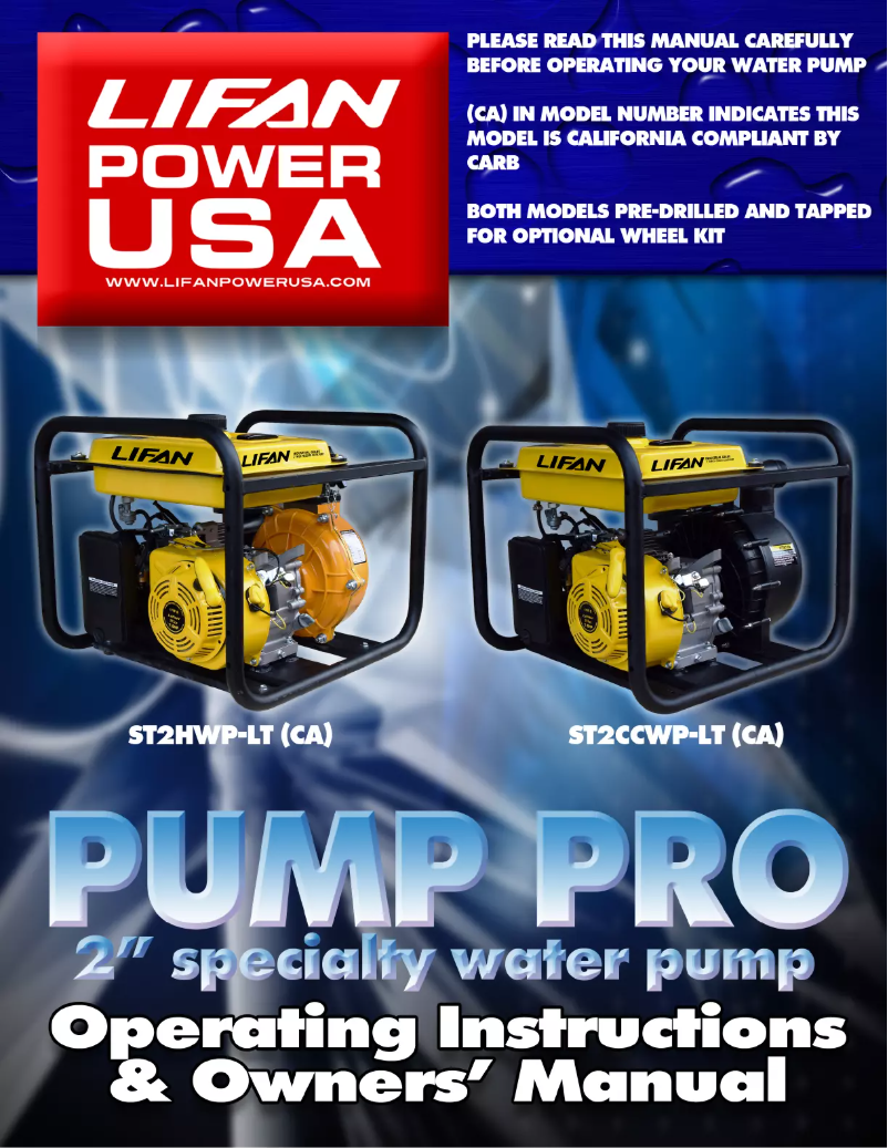 Page 1 of the manual User Manual Lifan ST2HWP-LT