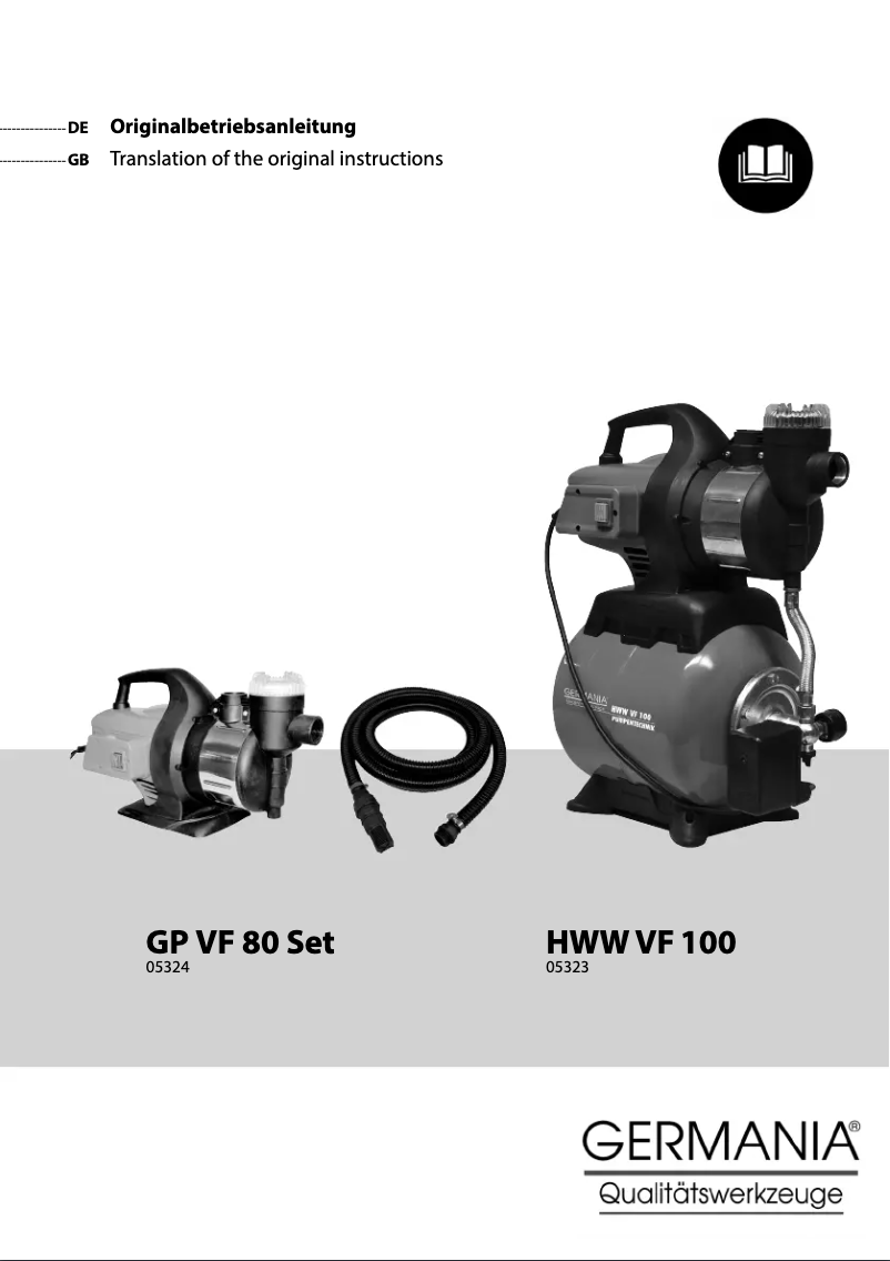 Page 1 of the manual User Manual Germania GP VF 80 Set