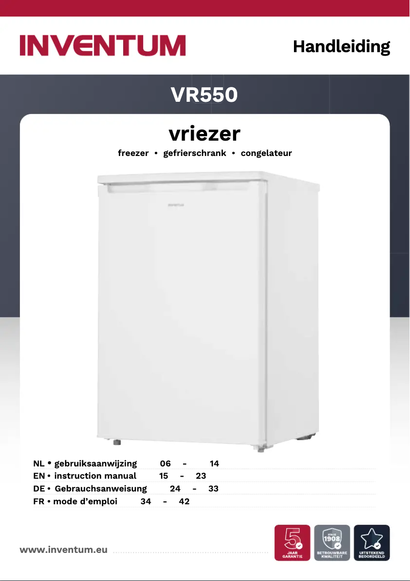 First page image of the manual for VR550