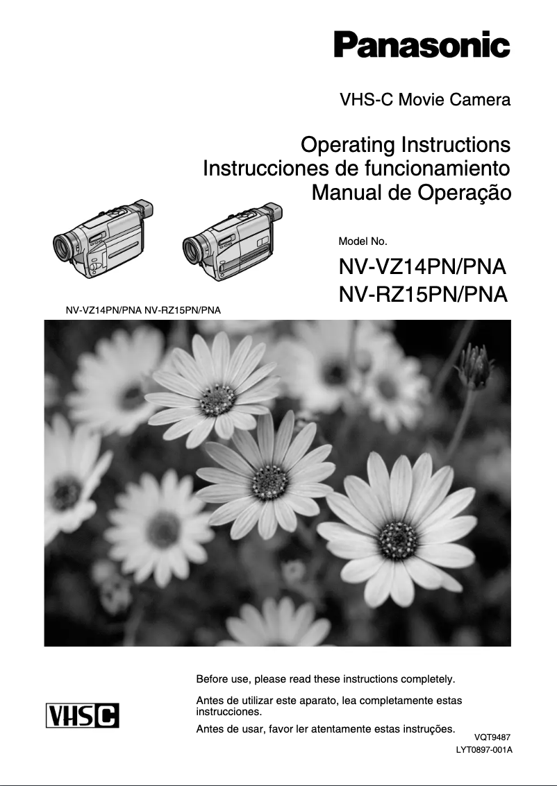 First page image of the manual for NV-RZ15PN