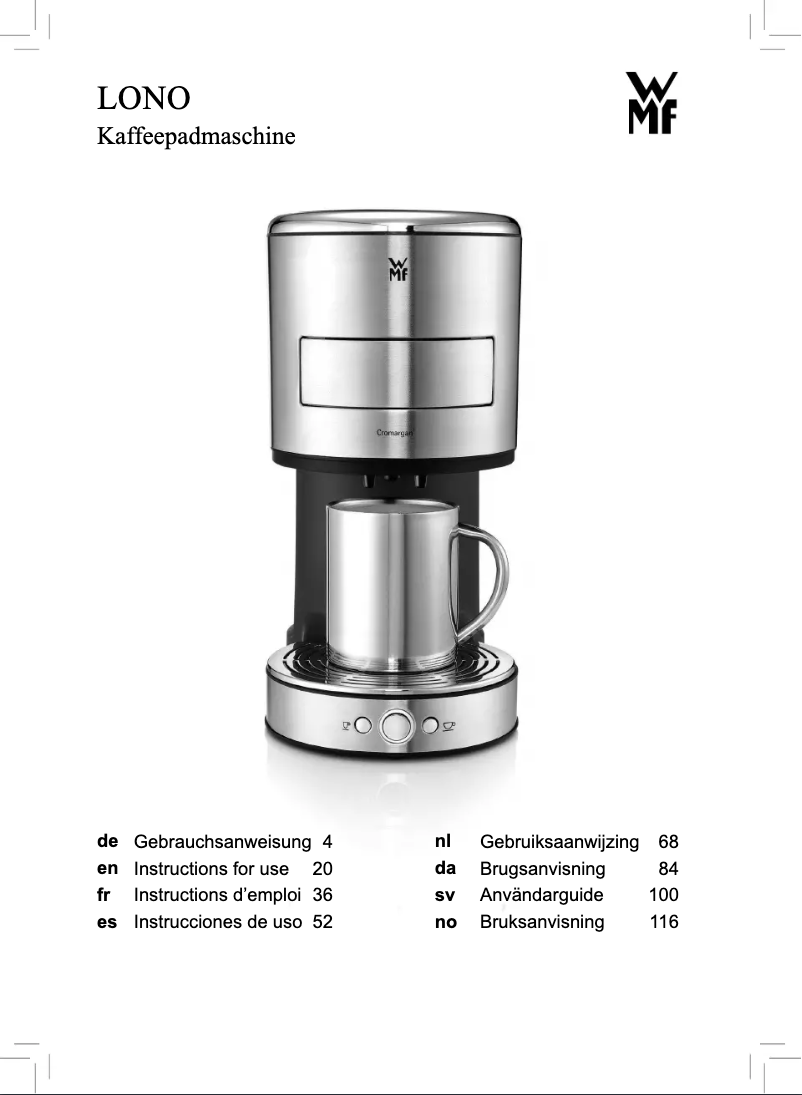 First page image of the manual for LONO