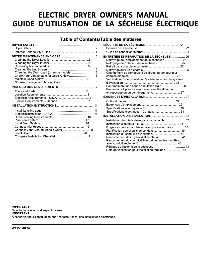 Page 1 of the manual User Manual Maytag MED5630MBK