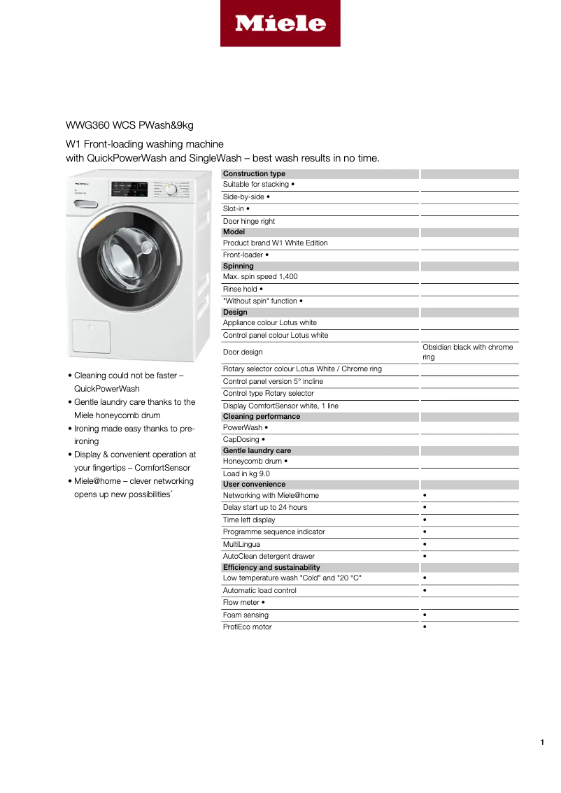 First page image of the manual for WWG 360 WCS