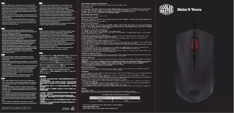 First page image of the manual for MasterMouse S