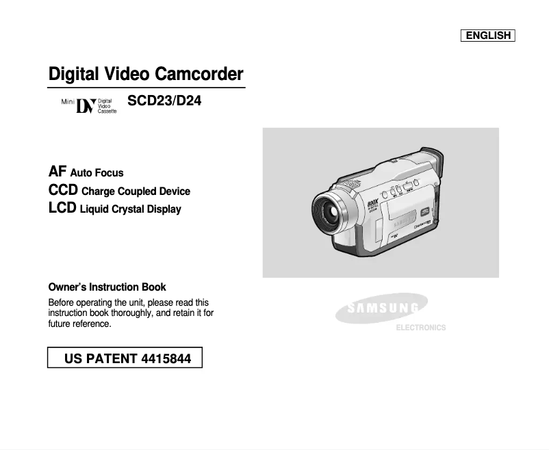 First page image of the manual for SC-D23