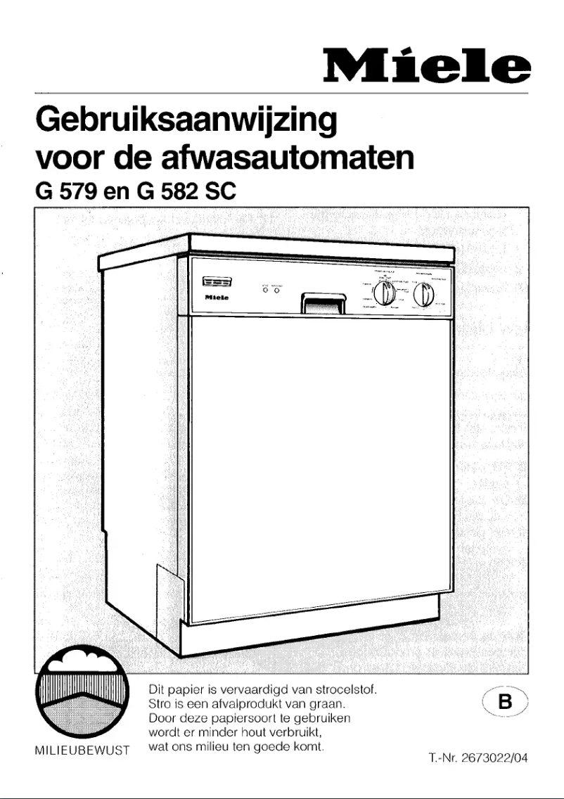 Page 1 of the manual User Manual Miele G 582 SC