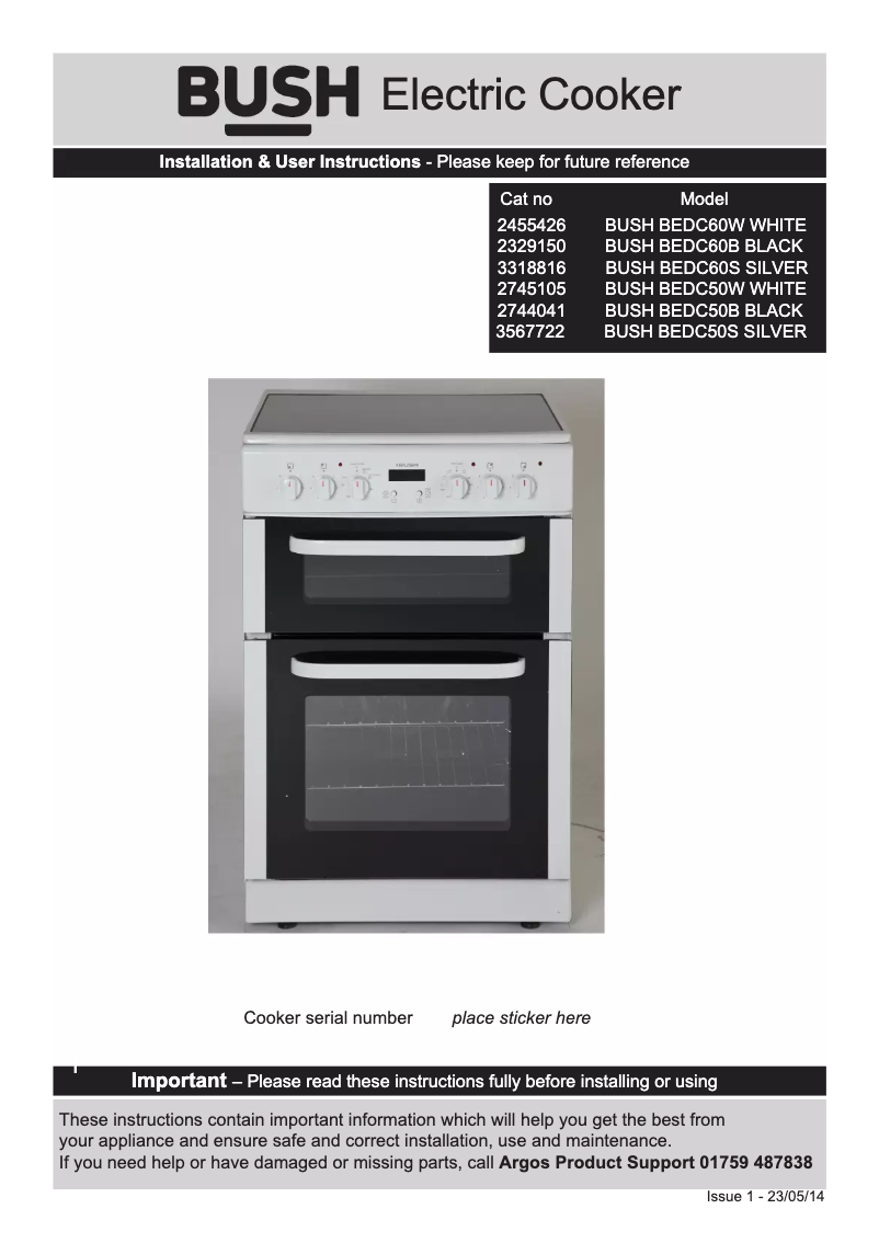 Image de la première page du manuel de l'appareil BEDC50B