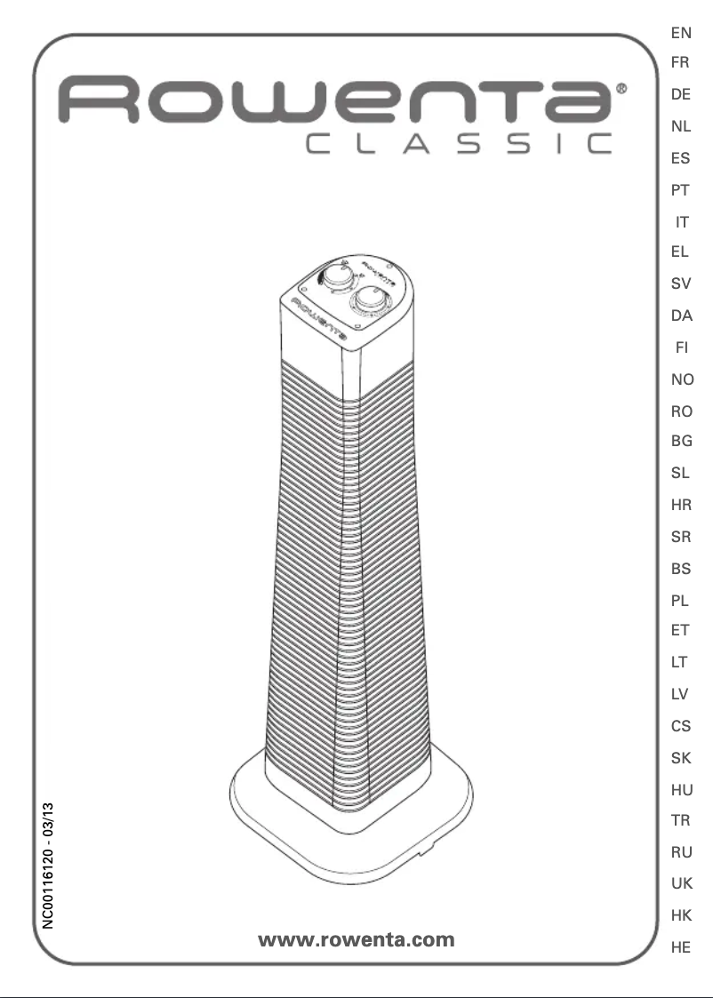 Page 1 of the manual User Manual Rowenta Classic VU6140