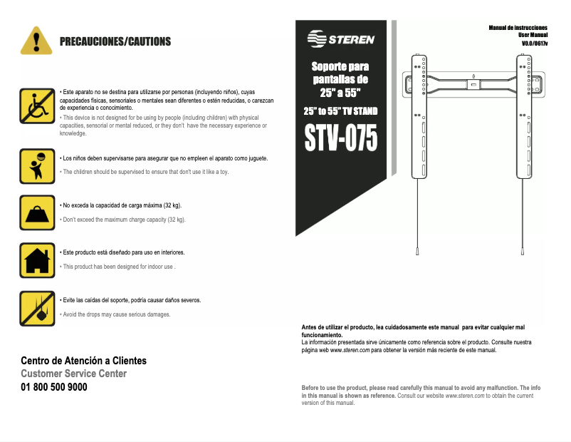 Page 1 of the manual User Manual Steren STV-075