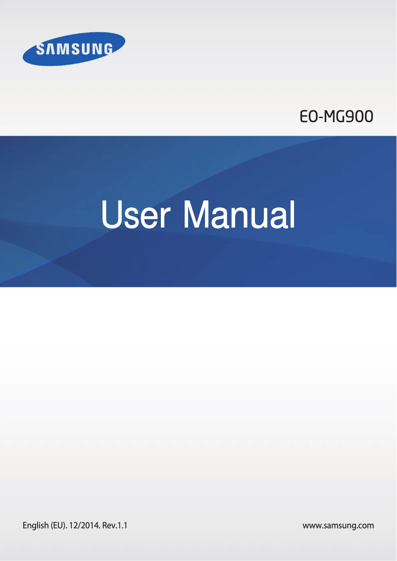 Page 1 of the manual User Manual Samsung EO-MG900B