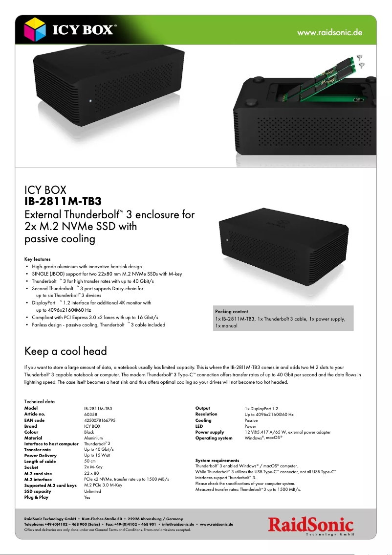 First page image of the manual for IB-2811M-TB3