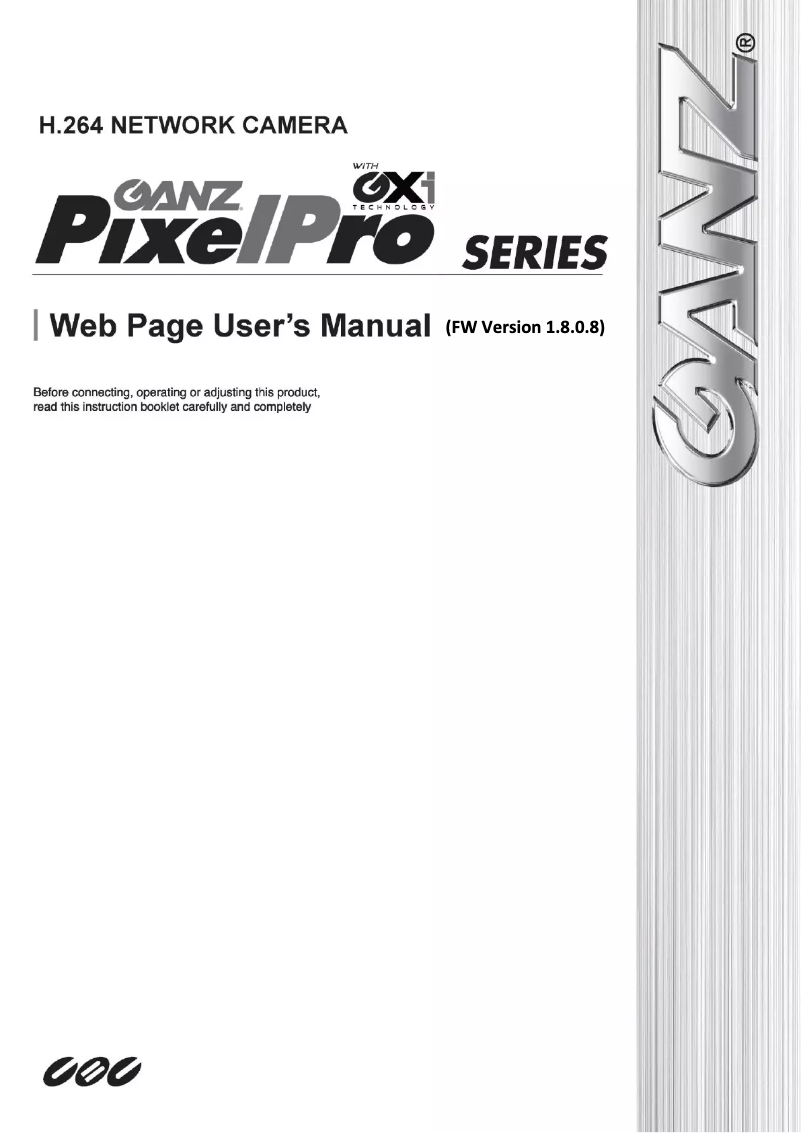 Page 1 of the manual User Manual Ganz PixelPro ZS1-1DS