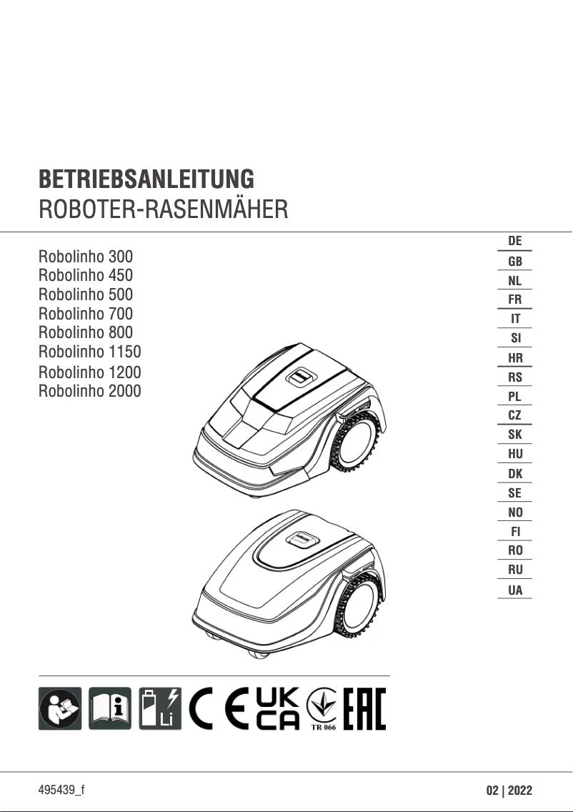 First page image of the manual for Robolinho 300
