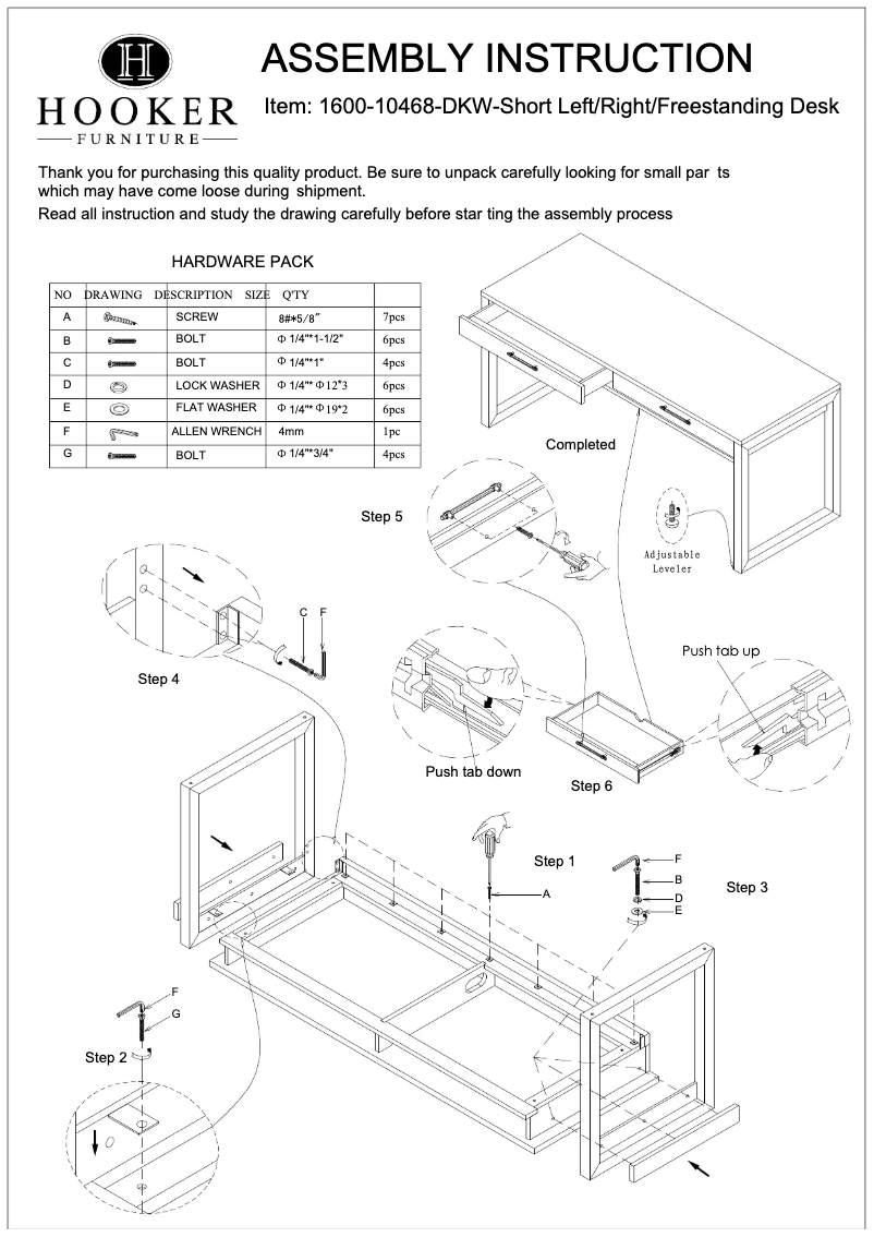 First page image of the manual for 1600-10453-DKW