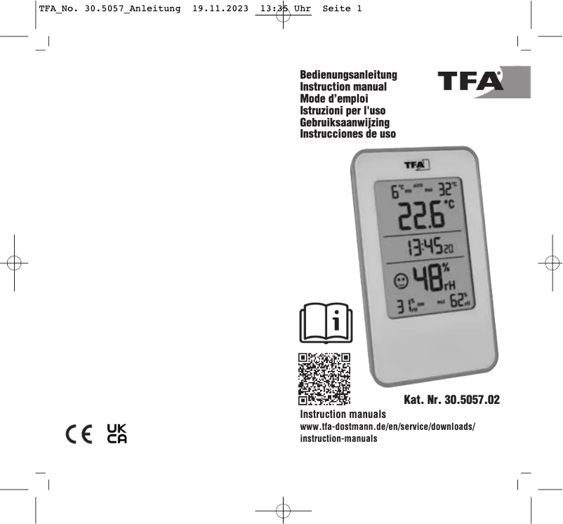 Image de la première page du manuel de l'appareil 30.5057.02