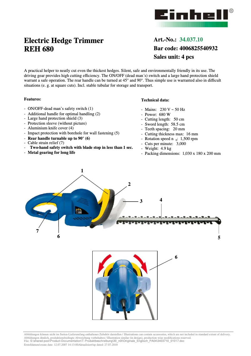 First page image of the manual for Royal REH 680