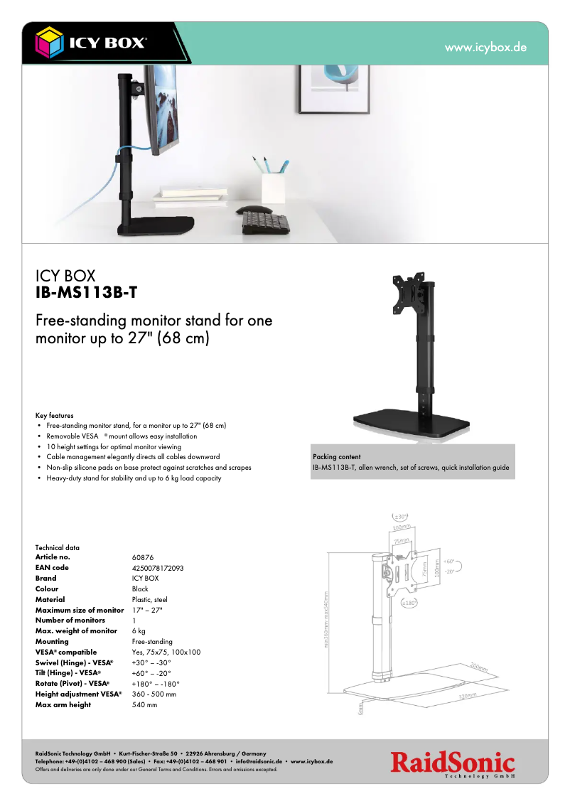 First page image of the manual for IB-MS113B-T