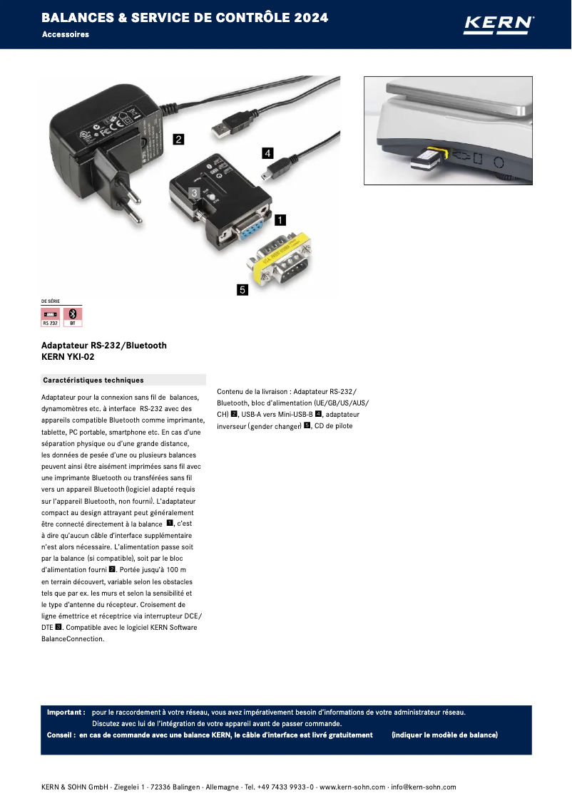 Page 1 of the manual Brochure Kern YKI-02