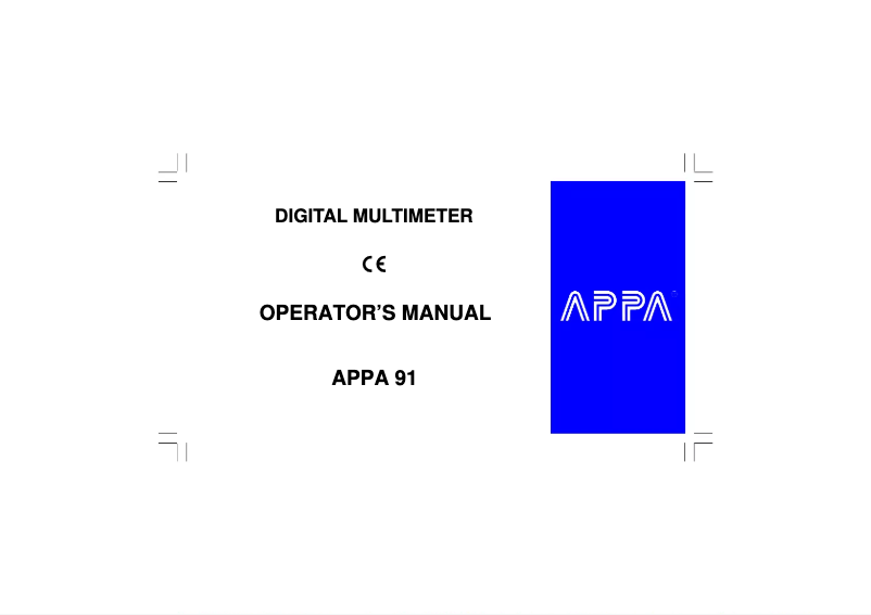 First page image of the manual for 91