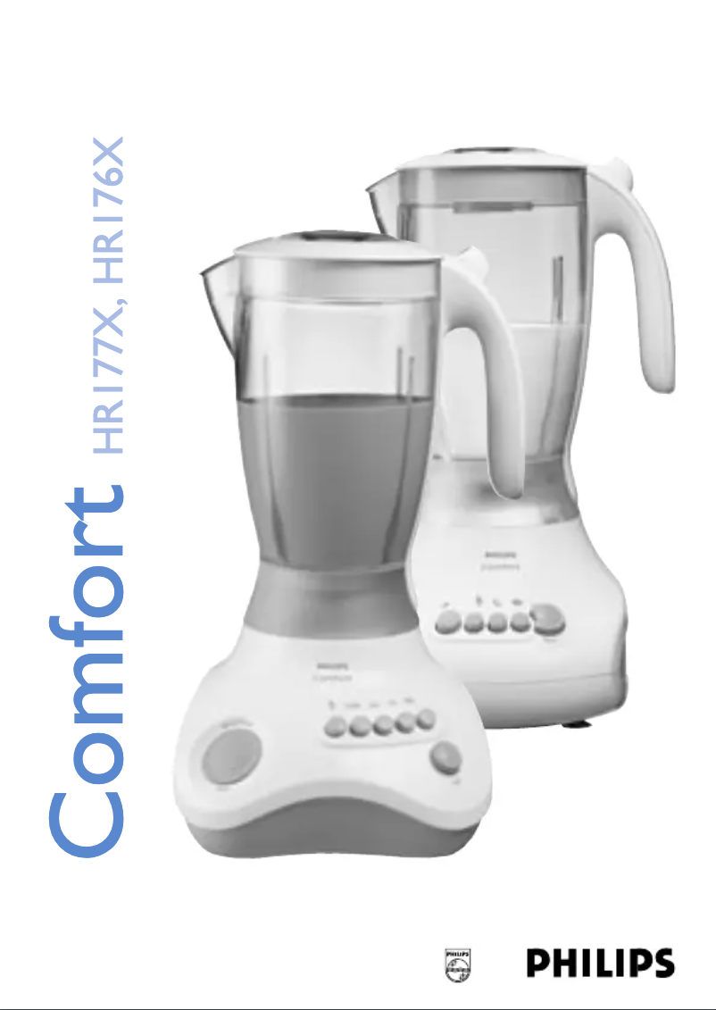 Page 1 of the manual User Manual Philips HR1760