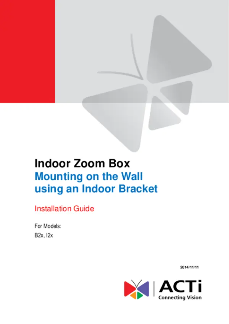 Page 1 of the manual User Manual ACTi PMAX-1105