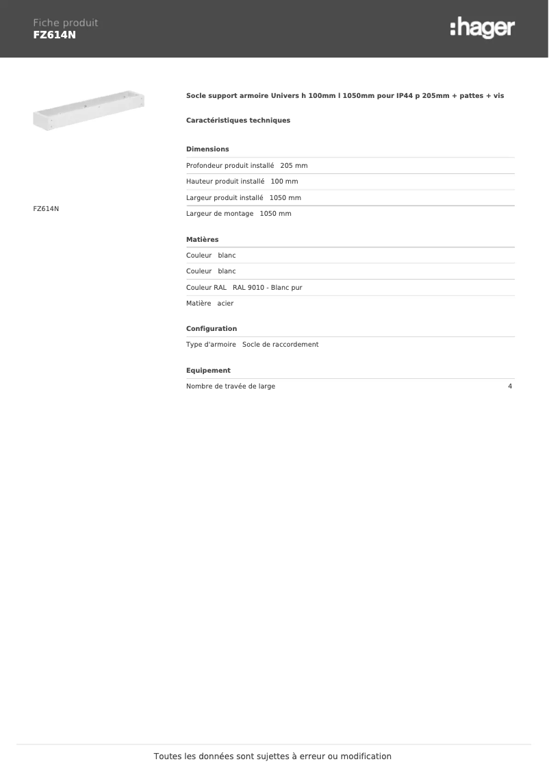 First page image of the manual for FZ614N