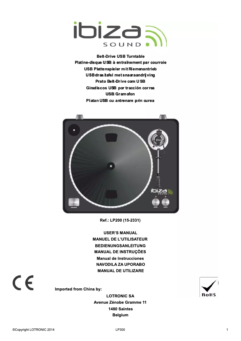 Image de la première page du manuel de l'appareil LP200