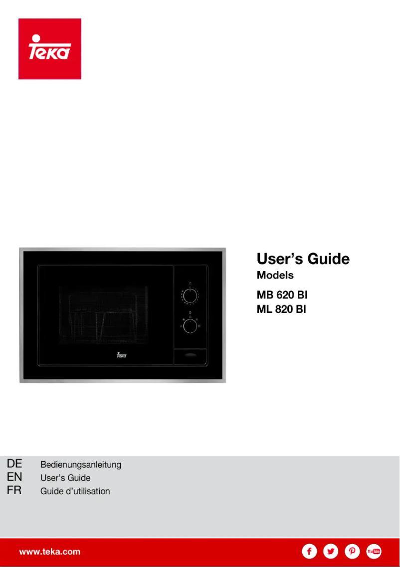 Page 1 of the manual User Manual Teka ML 820 BI