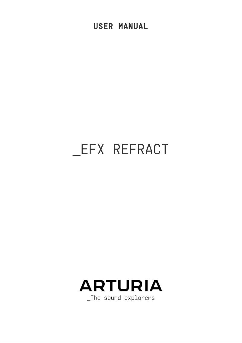 First page image of the manual for Efx REFRACT