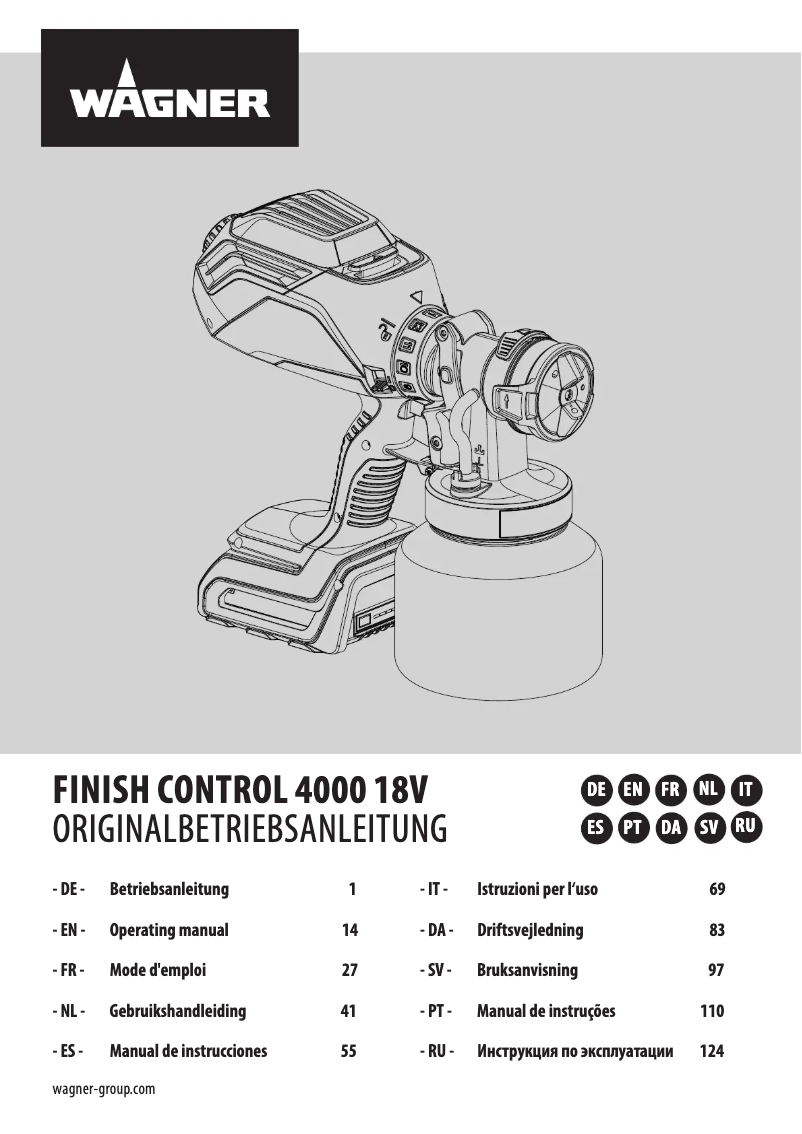 First page image of the manual for FinishControl 4000