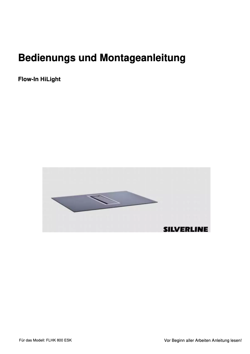 Page 1 de la notice Manuel utilisateur Silverline FLHK 800 ESK