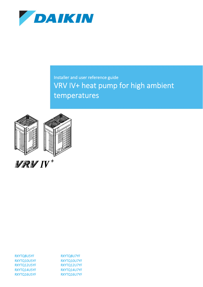 First page image of the manual for RXYTQ10U5YF