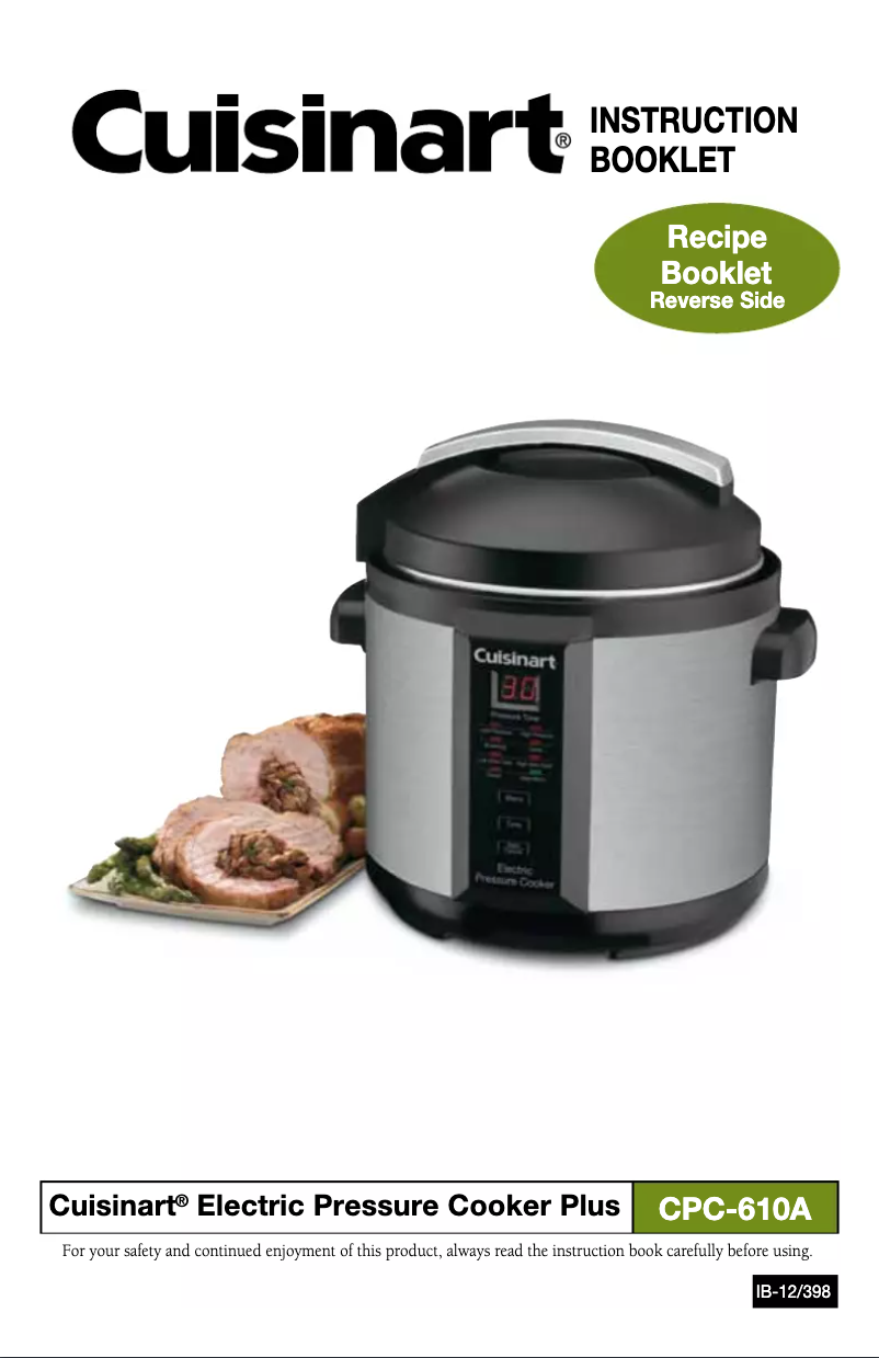 Image de la première page du manuel de l'appareil Pressure Cooker Plus CPC-610XA