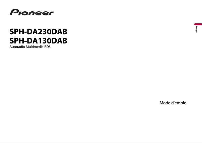 Page 1 of the manual User Manual Pioneer SPH-DA130DAB