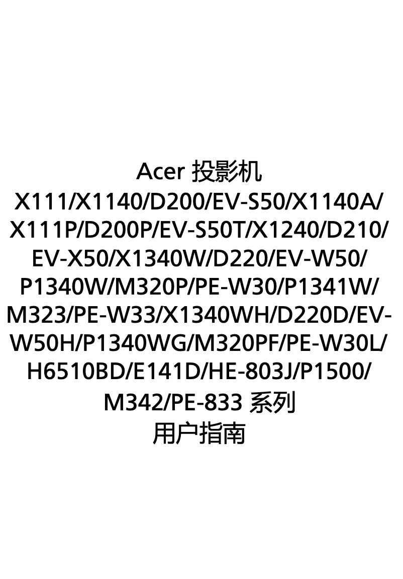 Page 1 of the manual User Manual Acer P1340W
