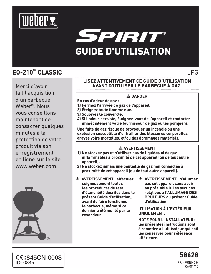 Image de la première page du manuel de l'appareil Spirit EL-210