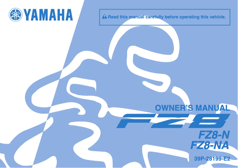 Page 1 of the manual User Manual Yamaha FZ8-NA