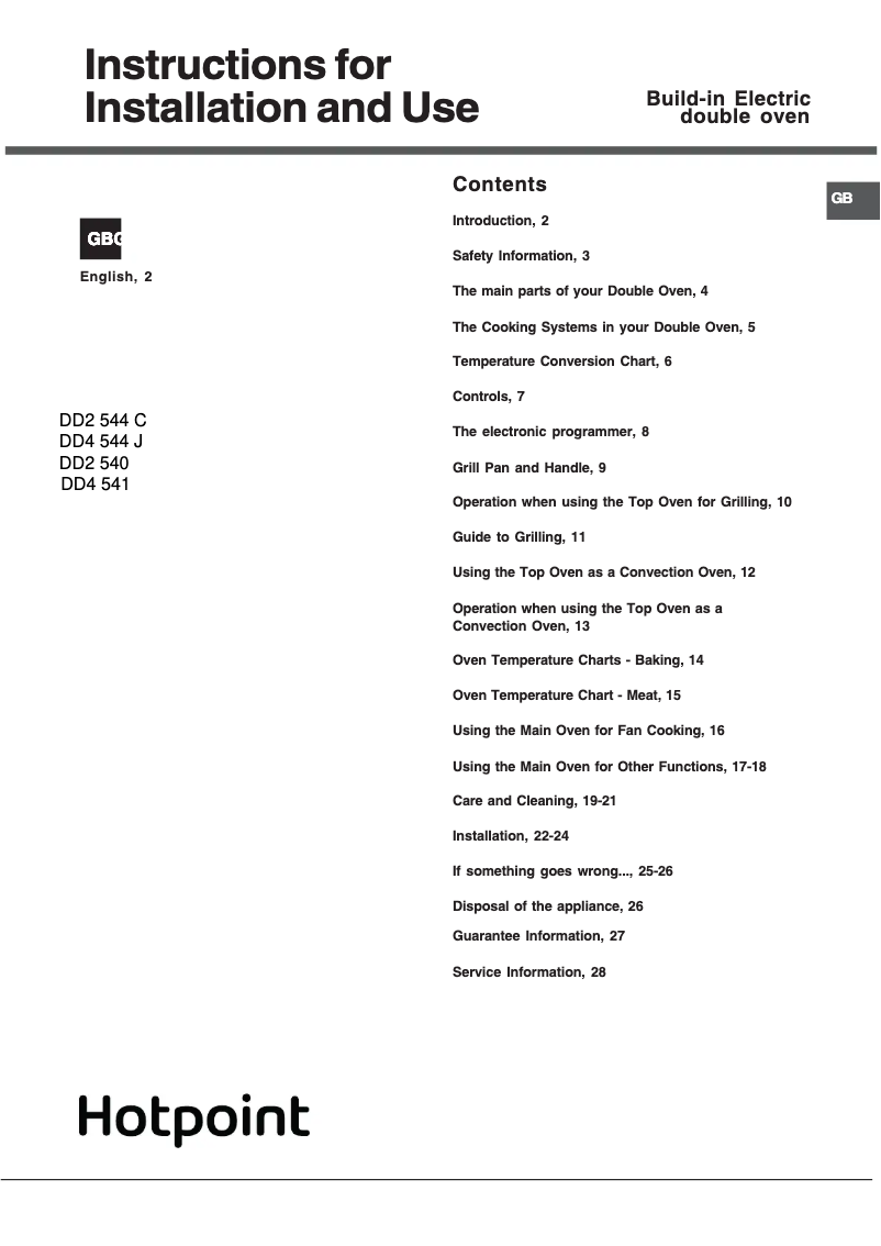 First page image of the manual for DD2540BL