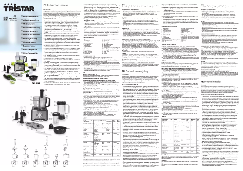 Page 1 of the manual User Manual TriStar MX-4163
