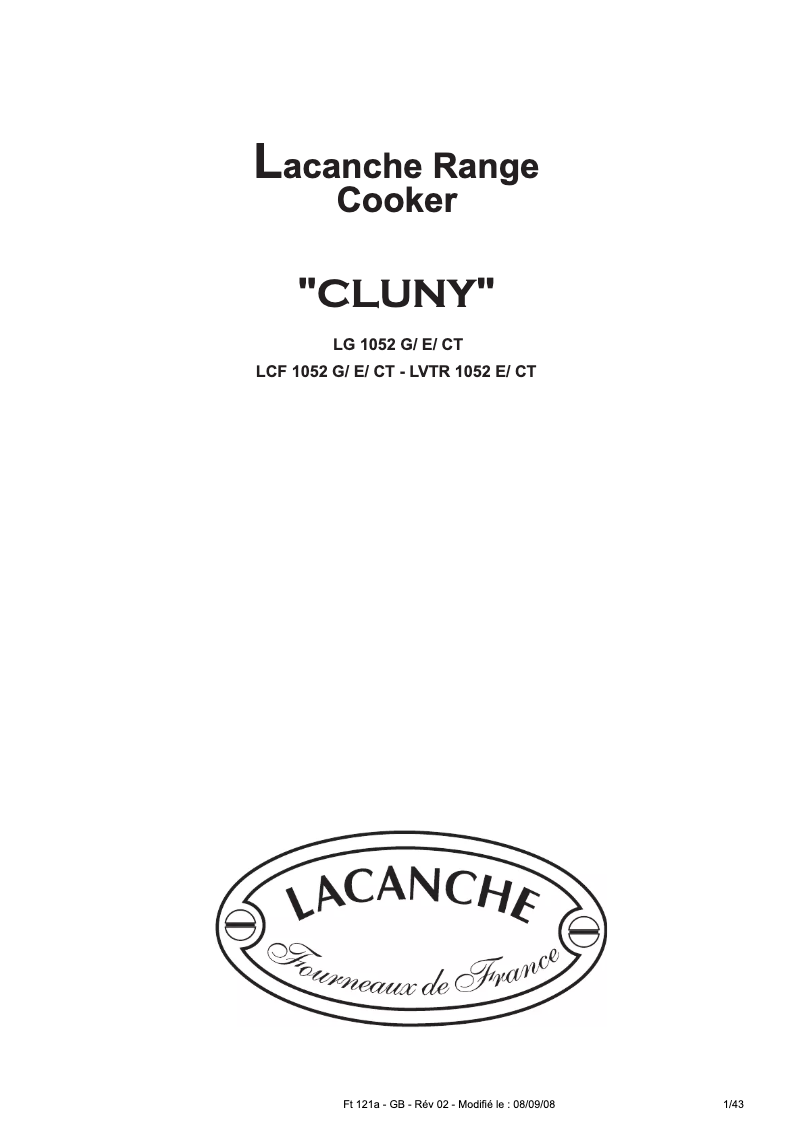 First page image of the manual for CLUNY
