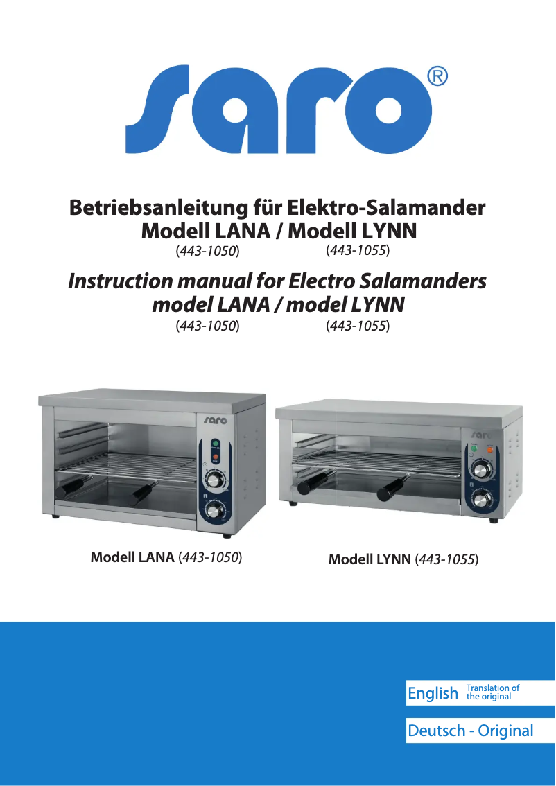 First page image of the manual for LYNN 443-1055