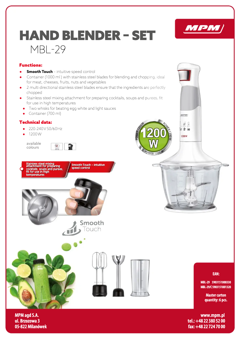 First page image of the manual for MBL-29