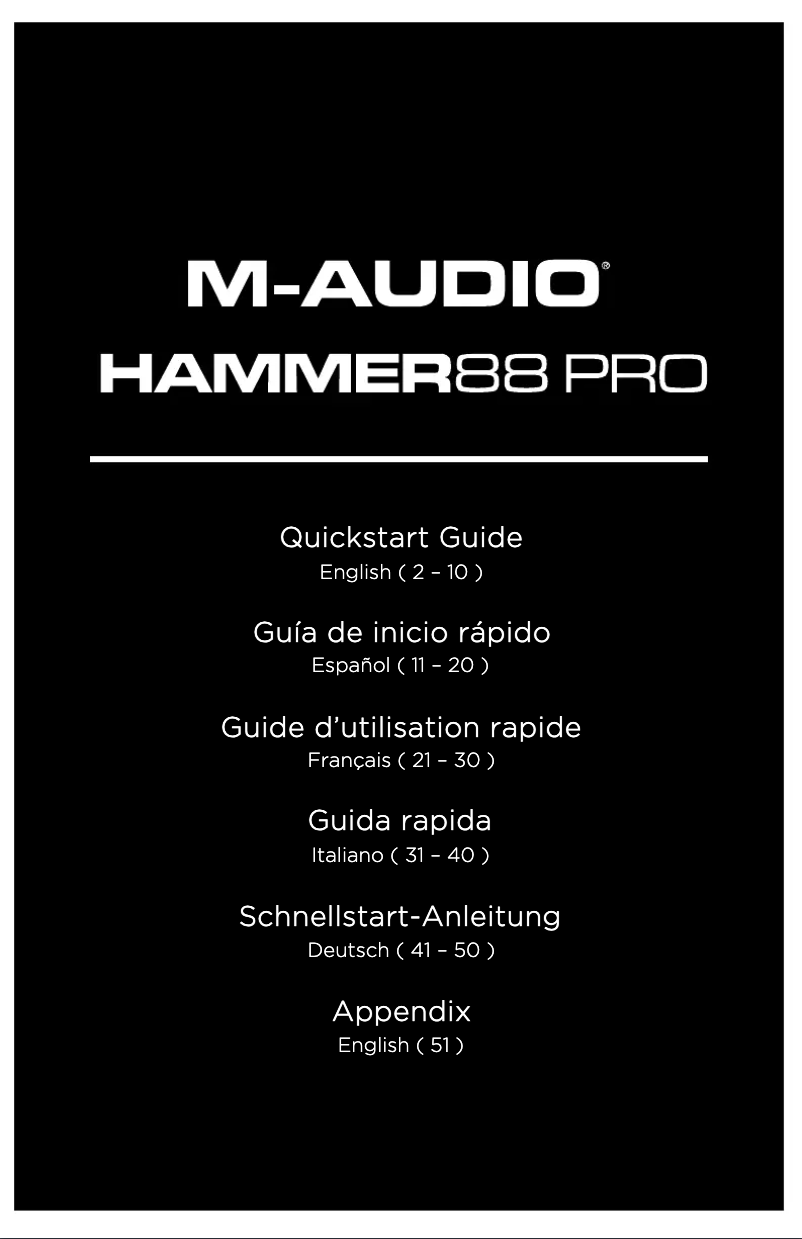 First page image of the manual for Hammer 88 Pro