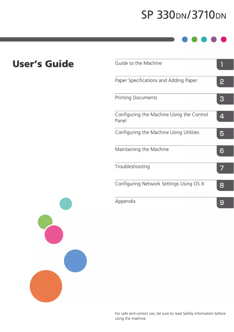 Page 1 of the manual User Manual Ricoh SP 330DN