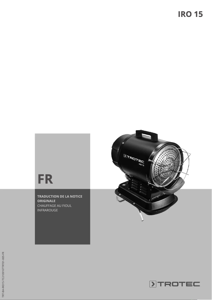 First page image of the manual for IRO 15