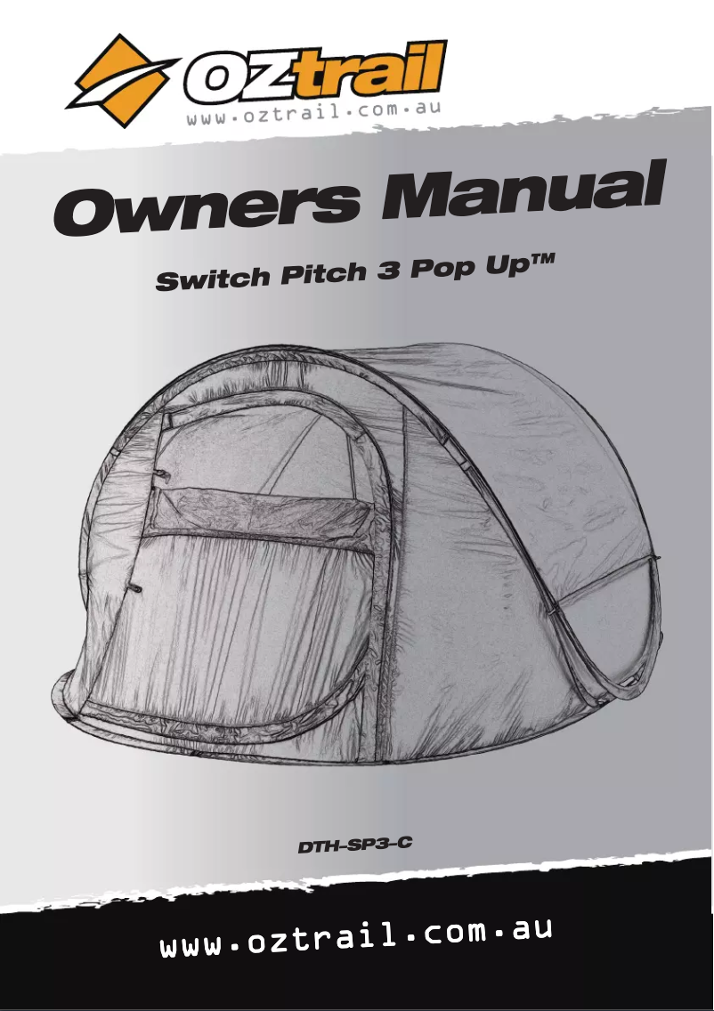 Page 1 of the manual User Manual OZtrail Swift Pitch 3 Pop Up