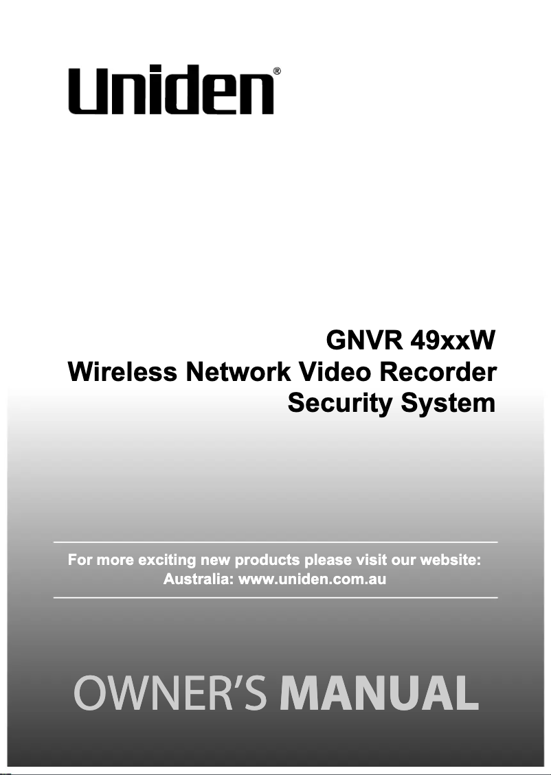 Page 1 of the manual User Manual Uniden GNVR4920W
