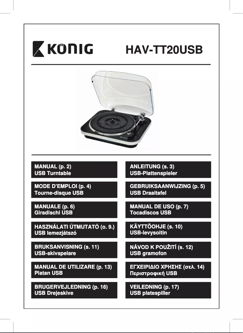 Page 1 of the manual User Manual Konig HAV-TT20USB