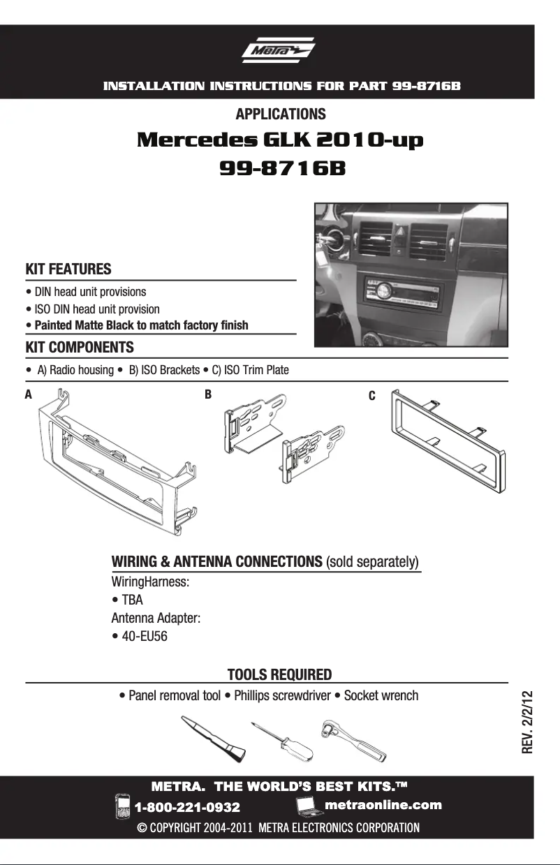 First page image of the manual for 99-8716B
