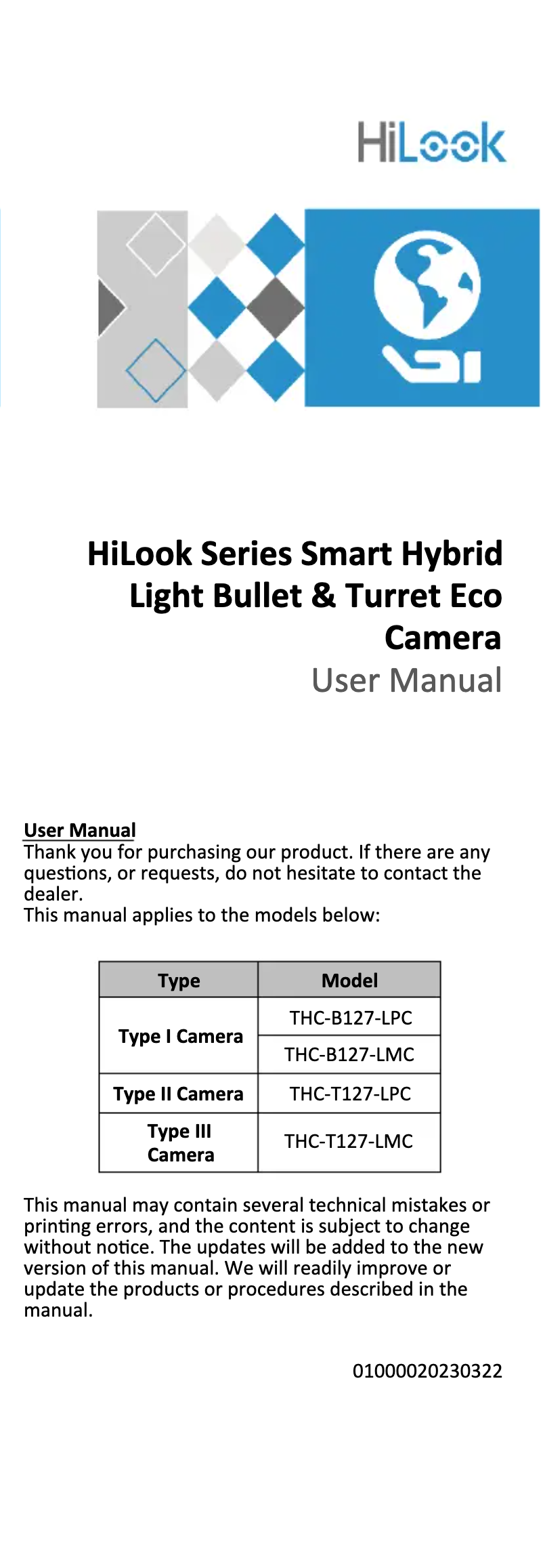 First page image of the manual for THC-B127-LMC